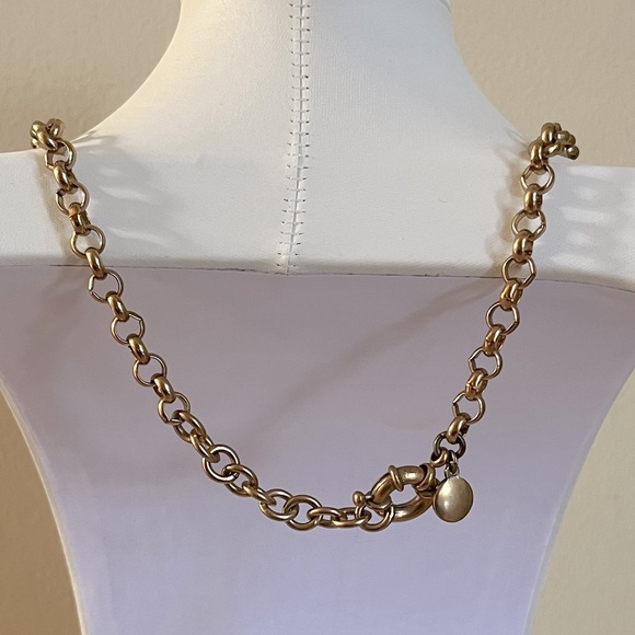 J. Crew Asymmetrical Gold Flower & Crystal Rhinestone Statement Necklace Rare - Picture 9 of 13
